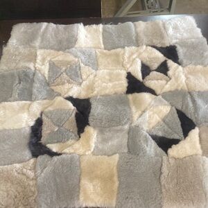 27/24 Beautiful Hand crafted sheep skin throw rug